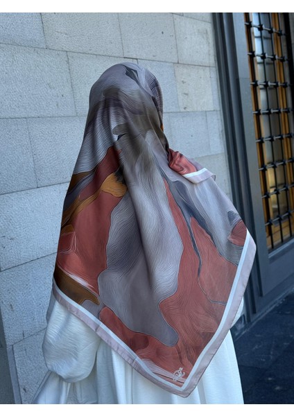 Pamuklu Amber Desen Eşarp-Somon fırsatları