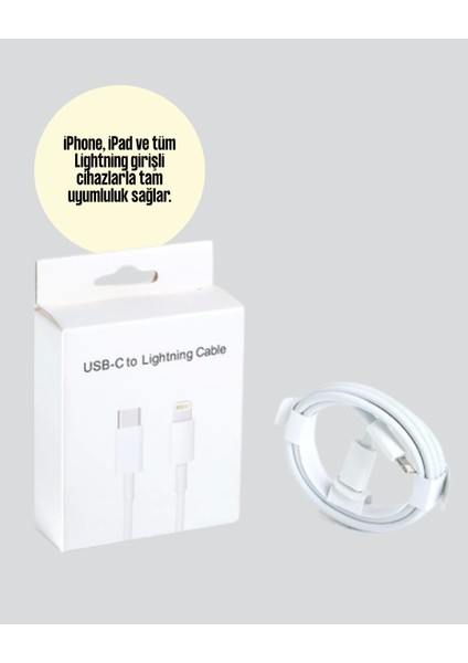 iPhone iPad Airpods Uyumlu 30W Type-C To Lightning Kablo modelleri