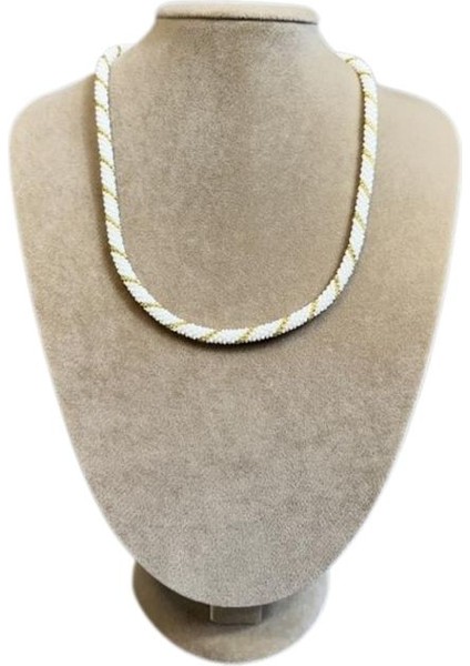 El Yapımı Sarmal Model Kum Boncuk Kolye / 22 cm