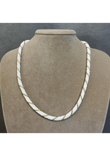 El Yapımı Sarmal Model Kum Boncuk Kolye / 22 cm fiyatları