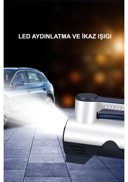 Araba Oto Araç Lastik Şişirme Pompası Metal Motorlu Kompresör Çakmaklık Girişli Basınç Göstergeli fırsatları