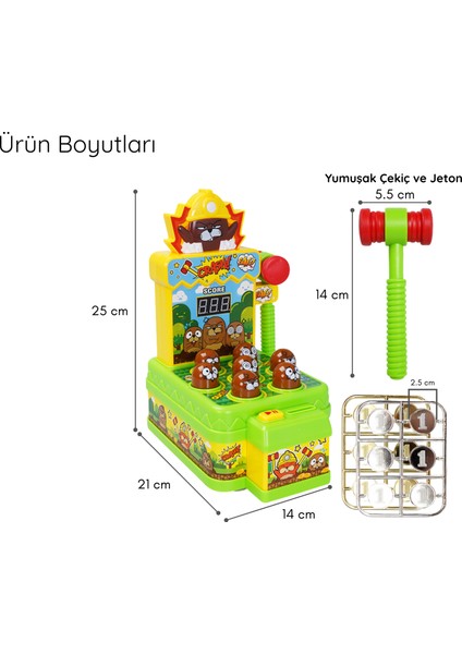 FS Işıklı Müzikli Sesli Köstebek Yakalama Oyunu