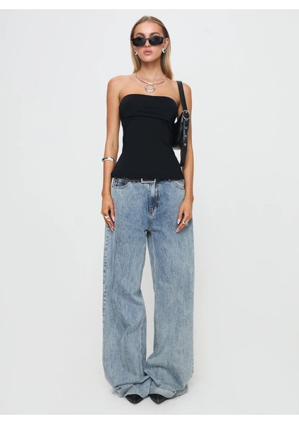 Strutter Strapless - Slim Fit Askısız Crop Bluz