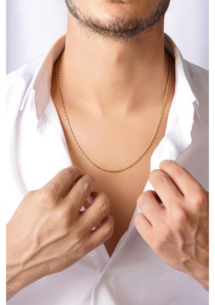 14 Ayar Altın Iritsel Erkek Kolye