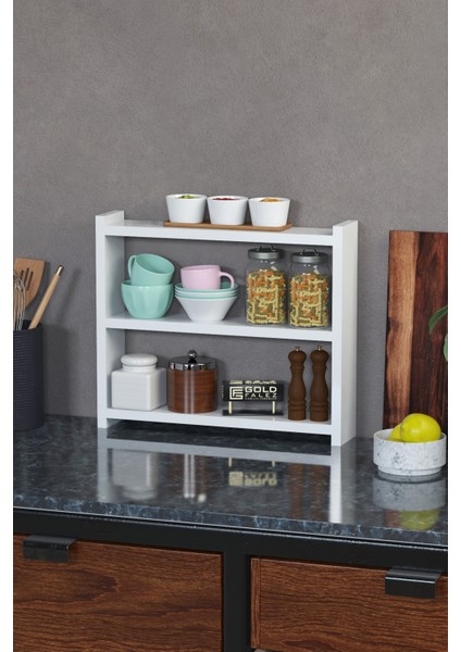 Suntalam Mutfak Rafı 40x9.5x44 cm – Tezgah Üstü Modern Organizer, Geniş ve Düzenli Depolama Çözümü fırsatları