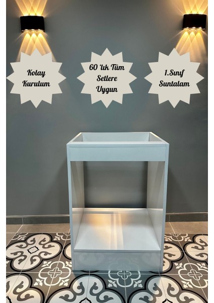 Demonte Suntalam Mutfak Dolabı 56x59,7x85 cm – Ankastre Fırın ve Ocak Uyumlu, Klasik Tasarımlı, Geniş Depolama Alanlı modelleri