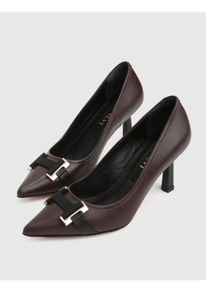 Lizone Hakiki Deri Kahverengi Kadın Topuklu Ayakkabı fiyatları