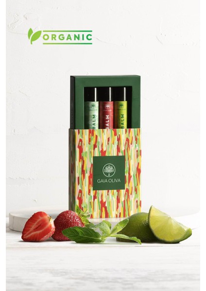 3'lü Organik Nemlendirici Dudak Balmı Seti