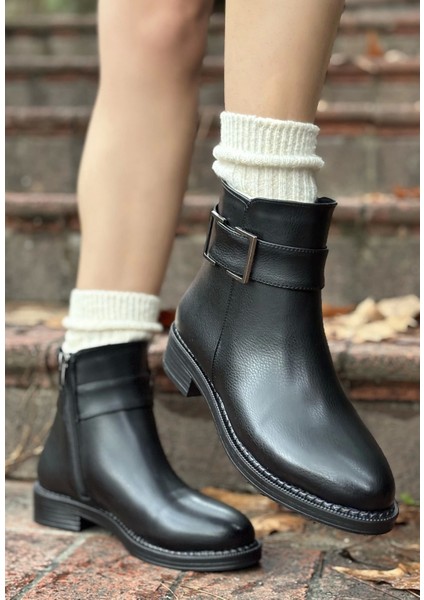 Dawin Siyah Cilt Topuklu Bot indirimleri