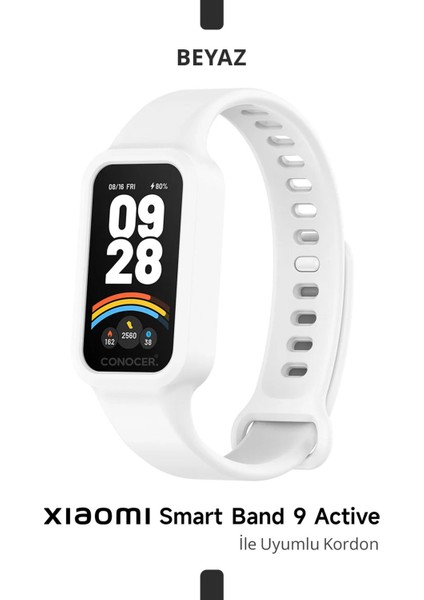 Xiaomi Smart Band 9 Active Kasalı Silikon Kordon Mi 9 Active Yüksek Kalite Silikon Kordon