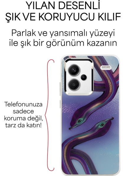 Xiaomi Uyumlu Redmi Note 13 Pro Plus Snake Kapak Yansımalı Yılan Desenli Telefon kılıfı modelleri