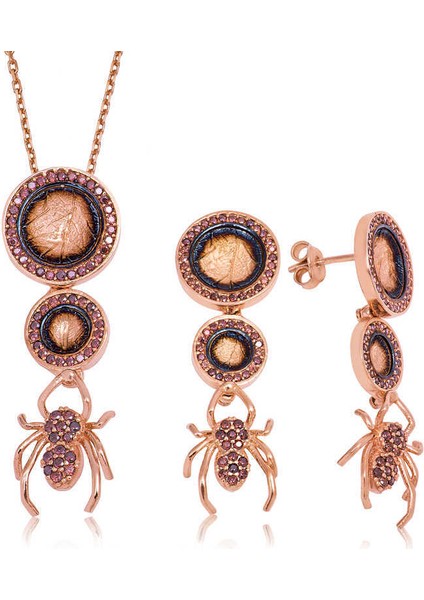 Gümüş Örümcek ve Yaprak Bayan Set