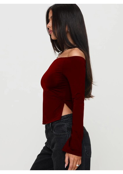 Madonna Yaka Yırtmaç Detaylı Uzun Kollu Bluz fiyatları