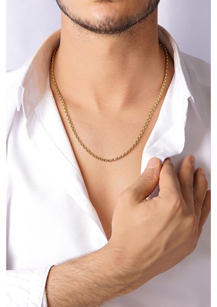 14 Ayar Altın Kare Doch Erkek Zincir Kolye fırsatları