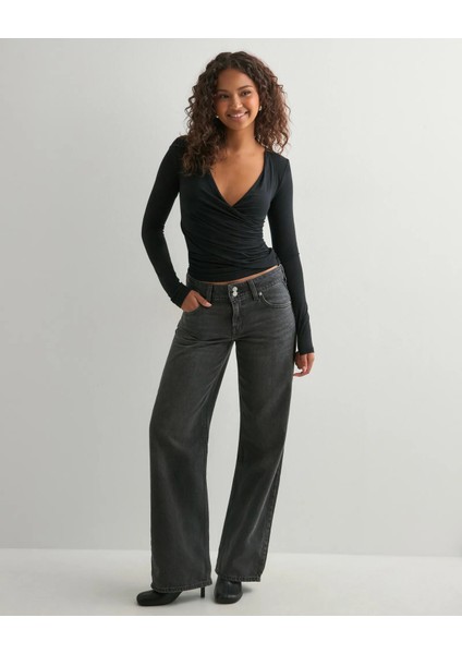 Uzun Kollu V Yaka Kruvaze Bluz indirimleri