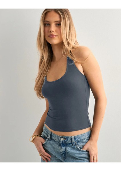 Boyundan Askılı Halter Yaka Crop Top