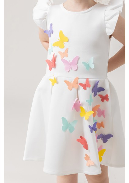 Ketbaby Kız Çocuk Pileli 3 Boyutlu Kelebekli Elbise - Koza KET001004 fırsatları