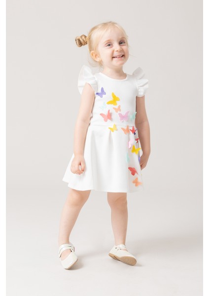 Ketbaby Kız Çocuk Pileli 3 Boyutlu Kelebekli Elbise - Koza KET001004 indirimleri