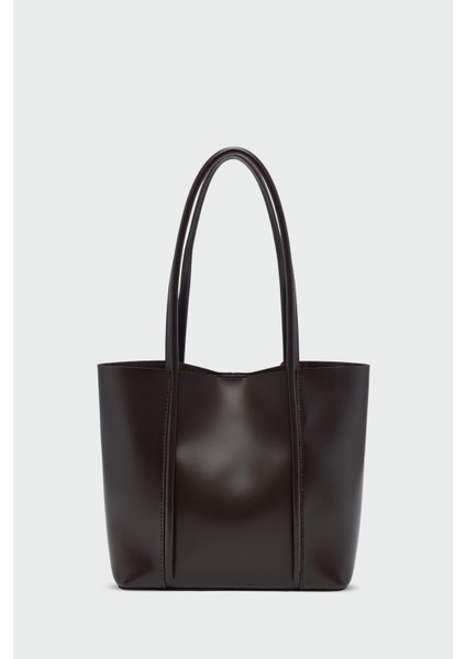 Pebbled Omuz Çantası Kahve fırsatları