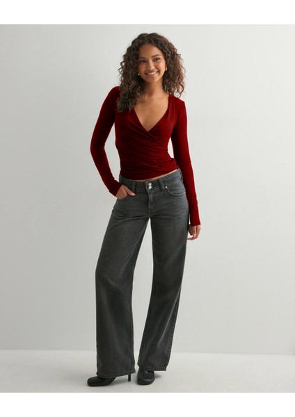 Uzun Kollu V Yaka Kruvaze Bluz fiyatları