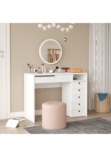Ocean Makyaj Masası Aynalı Çekmeceli Şifonyer Beyaz ON29-W fiyatları