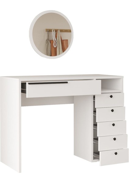 Ocean Makyaj Masası Aynalı Çekmeceli Şifonyer Beyaz ON29-W indirimleri