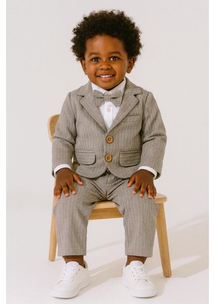 Erkek Bebek Exclusive Cut Luxury Zıbınlı Gömlek Ceketli Takım Elbise Özel Gün Düğün Party