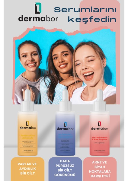 Sivilce, Akne & Siyah Nokta Karşıtı Yüz Serumu| Retionik Asit& Kaprik Asit | Gözenek Kontrolü, Yatıştırıcı, Dengeleyici, Vitamin Topçuklu Serum 50ML. indirimleri