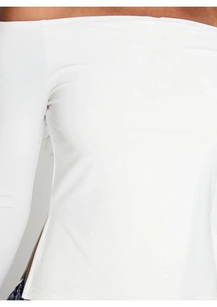 Madonna Yaka Yırtmaç Detaylı Uzun Kollu Bluz modelleri