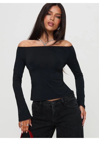 Madonna Yaka Yırtmaç Detaylı Uzun Kollu Bluz indirimleri
