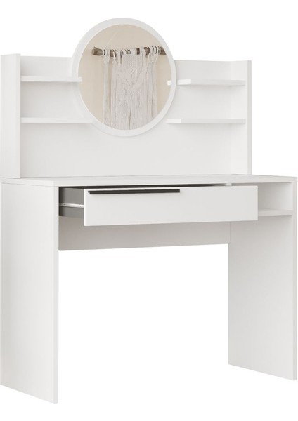 Ocean Makyaj Masası Aynalı Raflı Çekmeceli Beyaz ON28-W indirimleri