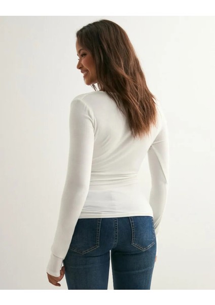 Uzun Kollu V Yaka Kruvaze Bluz fiyatları