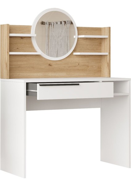 Ocean Makyaj Masası Aynalı Raflı Çekmeceli Sepet-Beyaz ON28-SW indirimleri