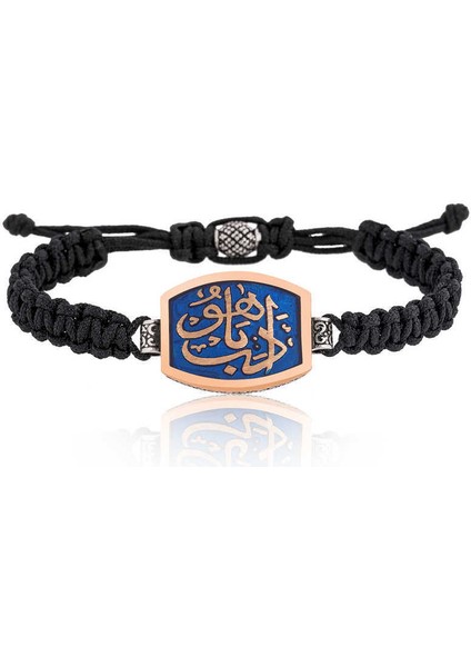 Gümüş Edeb Ya Hu Makrome Erkek Bileklik