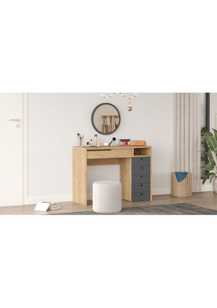 Ocean Makyaj Masası Aynalı Çekmeceli Şifonyer Sepet-Antrasit ON29-SA modelleri