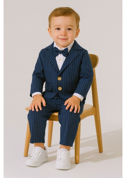Erkek Bebek Exclusive Cut Luxury Zıbınlı Gömlek Ceketli Takım Elbise Özel Gün Düğün Party