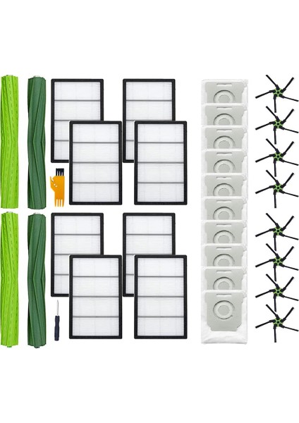 Irobot Roomba S9(9150),S9+(9550),S Serisi Için Uygun Aksesuarlar Yenileme Parçaları Yedek Fırça Seti (Yurt Dışından)