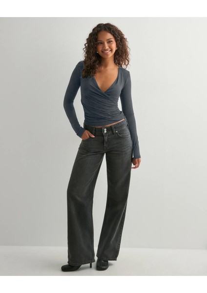 Uzun Kollu V Yaka Kruvaze Bluz fiyatları