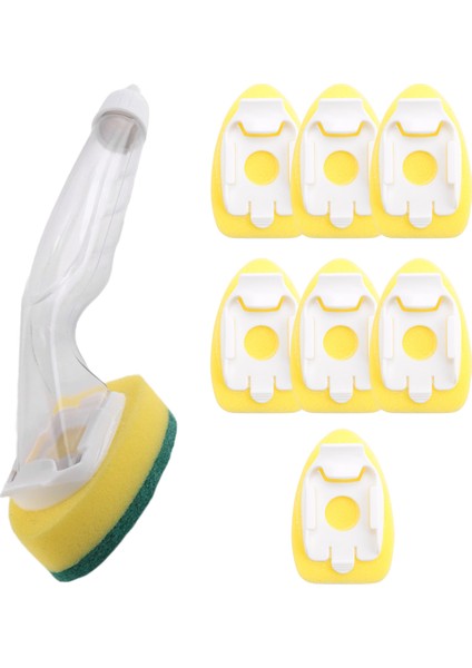 Ağır Hizmet Tipi Bulaşık Yıkama Süngeri, Saplı Bulaşık Yıkama Süngeri, Çizmeyen ve Tekrar Kullanılabilir Bulaşık Lavabosu (9 Adet) (Yurt Dışından)