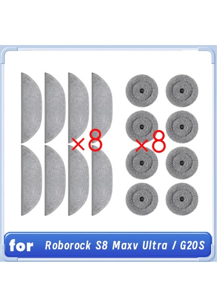 Roborock S8 Maxv ULTRA/G20S Robot Süpürge Için 16 Adet Mop Ped Yedekleri Çift Sonik Titreşim Modülleri Kenar Mop Pedleri (Yurt Dışından)