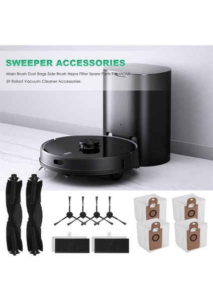 Ana Fırça Toz Torbası Yan Fırça Hepa Filtre S9 Robot Süpürge Aksesuarları Için Yedek Parçalar (Yurt Dışından) modelleri