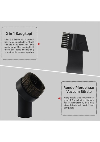 Elektrikli Süpürge Aksesuar Seti, 32-35 mm Üniversal Başlıklar, Dar Alan Başlığı, Araba Başlığı ve Döşeme Fırçası Dahil (Yurt Dışından) fırsatları
