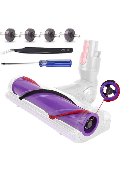 Dyson V10 SV12 Elektrikli Süpürge Motorhead Parçaları Için Tekerlek ve Rulo Fırça Seti Yedek Parçası, Dyson V10 Aksesuarları Için (Yurt Dışından)
