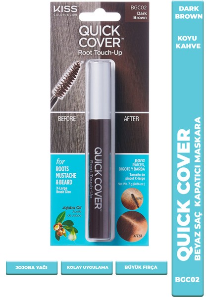 Quick Cover Kahverengi Beyaz Saç Kapatıcı – Neme Dayanıklı, Anında Etki ve Uzun Süre Kalıcı Canlı Renk