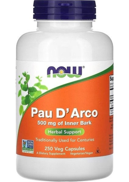 , Pau D' Arco, 1,000 Mg, 250 Veg Capsules (500 Mg Per Capsule)