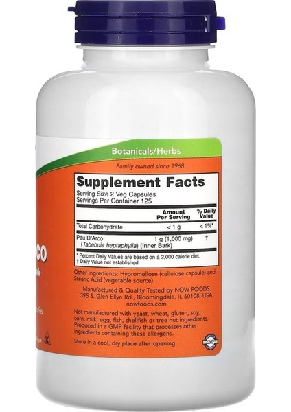 , Pau D' Arco, 1,000 Mg, 250 Veg Capsules (500 Mg Per Capsule) fiyatları