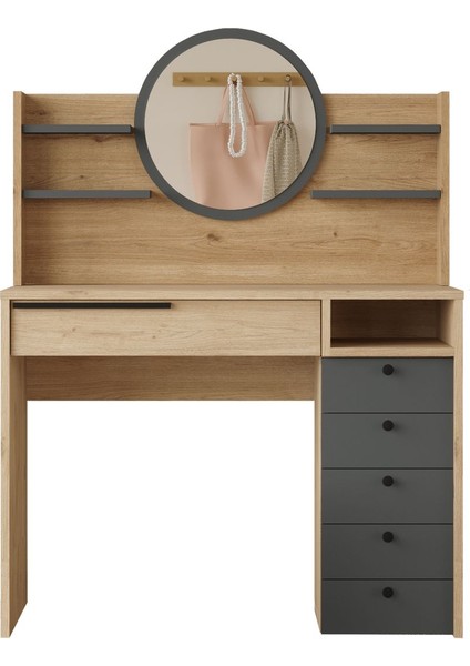 Ocean Makyaj Masası Aynalı Çekmeceli Şifonyer Raf Sepet-Antrasit ON30-SA fırsatları