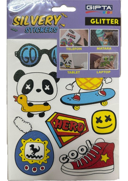 Gıpta Simli Renkli Sticker Seti - Silvery Koleksiyonu