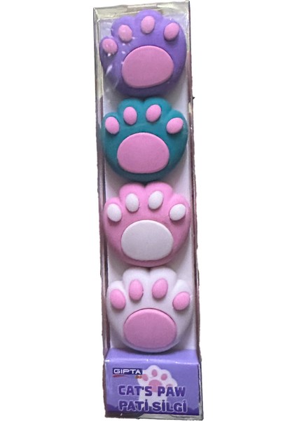 Gıpta Kedi Patisi Şeklinde Silgi 4lü modelleri