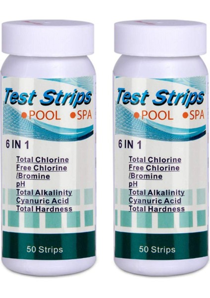 100PCS 6 Arada Yüzme Havuzu Ph Test Kağıdı Konurup Klor Ph Değer Alkalinite Sertlik Test Şeridi Ph Test Cihazı (Yurt Dışından)